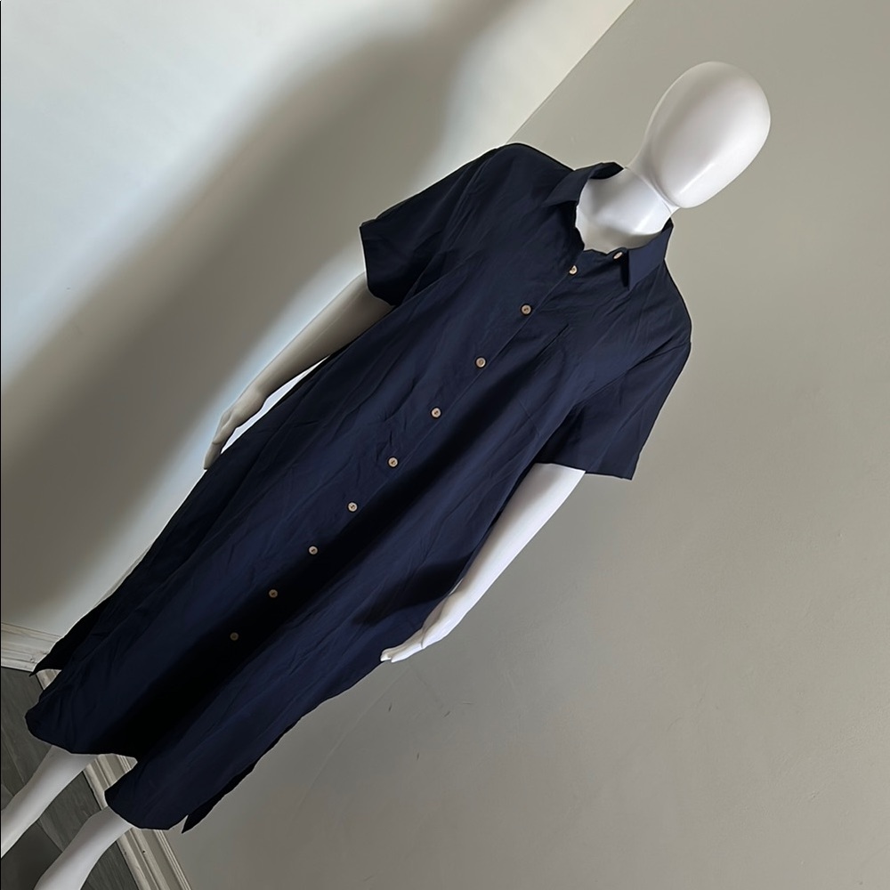 Zeagoo, Woman’s XL Navy Blue Buttoned Midi Dress